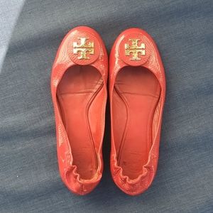 Tory Burch Reva Flat, Ruby Red 7